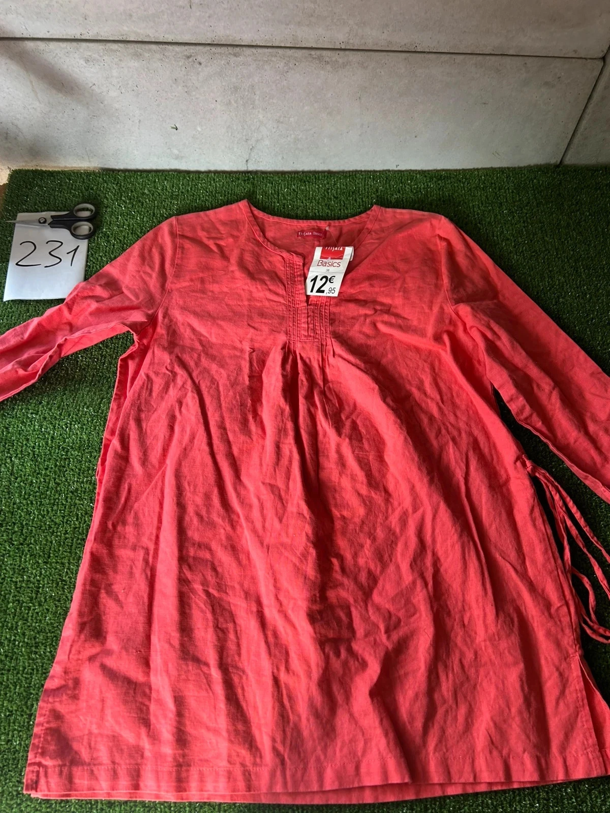 Coral pink casual summer dress Tissaia size 38 – photo 2